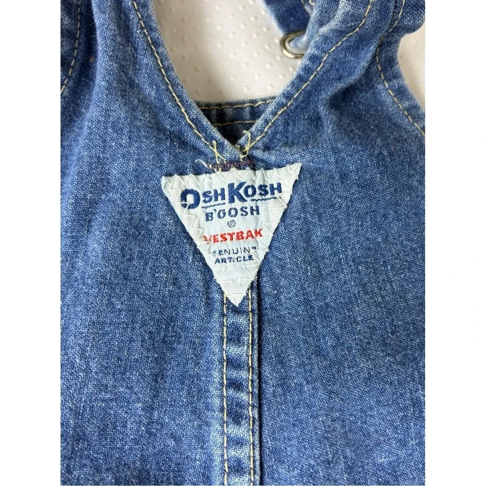 Vintage 90s OshKosh B'Gosh Denim Overalls 12M Made USA Baby